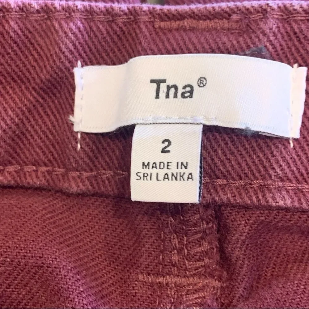 Aritzia TNA Cargo Pants Size 2 Cranberry Color